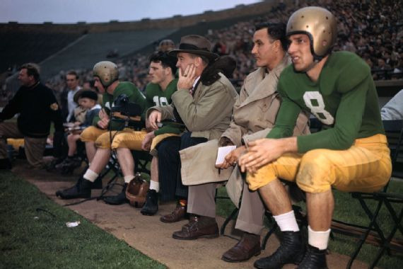 An Irishman through and through, Frank Leahy oversaw a 39-game unbeaten streak with his team wearing green. Getty Images